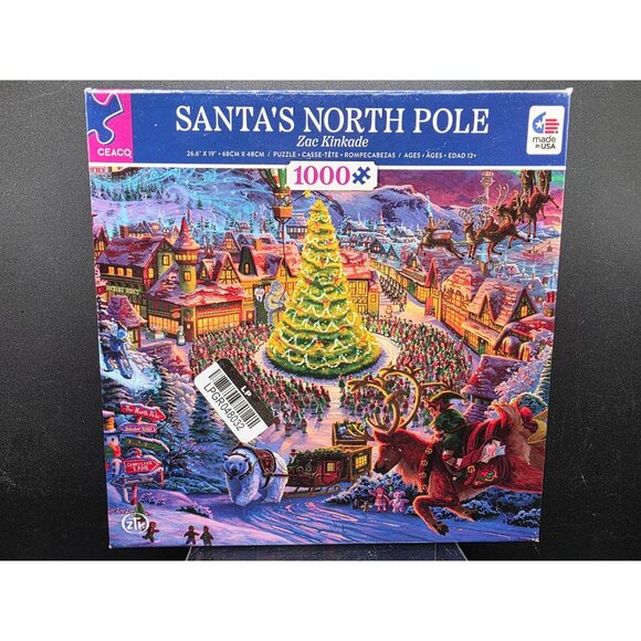 Ceaco Santas North Pole 1000-Piece Jigsaw Puzzle By Zac Kinkade - Picture 1 of 6